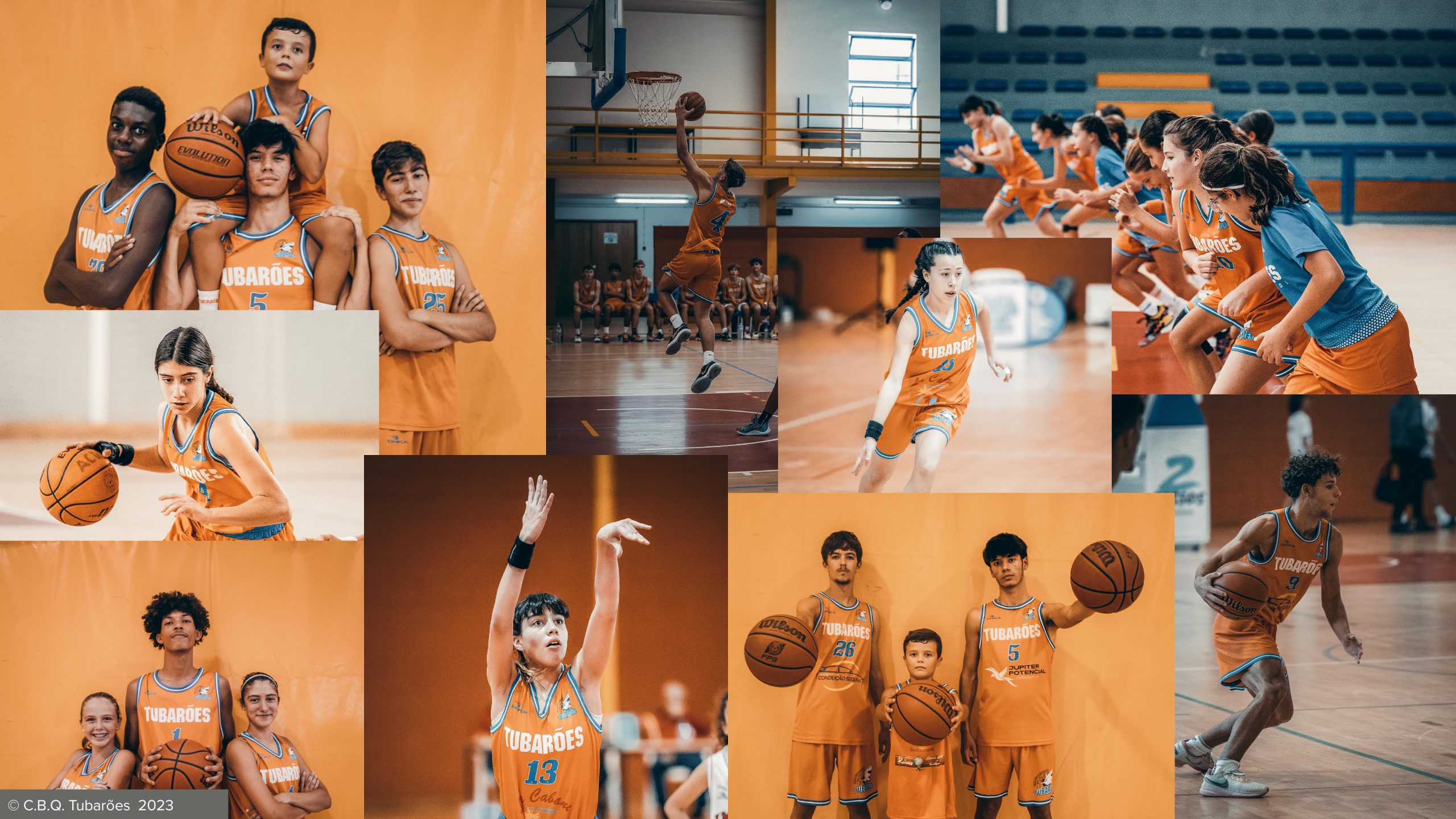 a colection of photos of different teenagers playing basketball