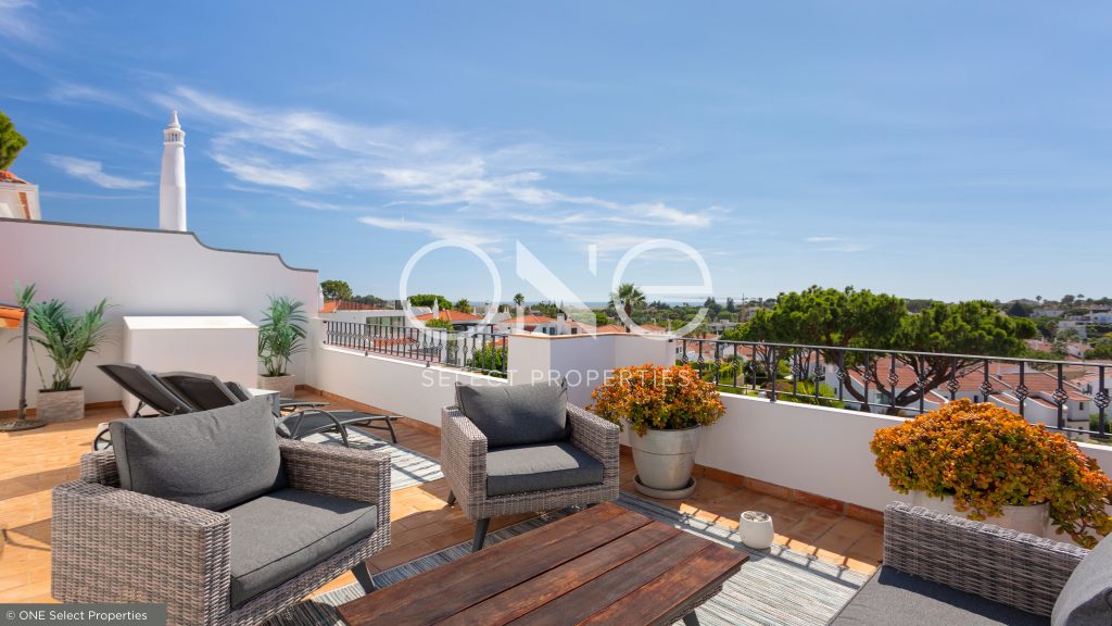 view over lakeside village and quinta do lago resort in villa for sale